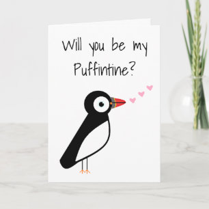 Cute cartão de dia dos namorados Puffintine brega