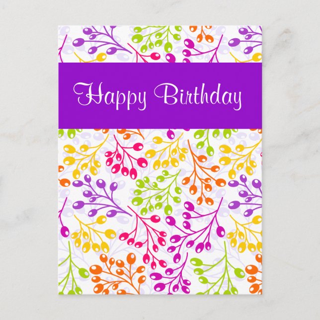 Cute cartão postal de aniversário de frutas de out (Frente)