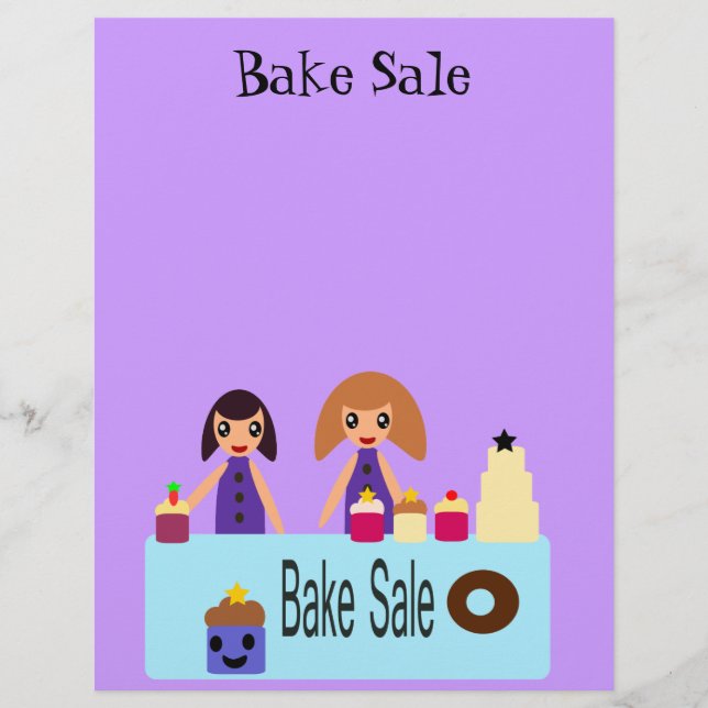 Cute cartoon Bake Sale Flyer (Frente)
