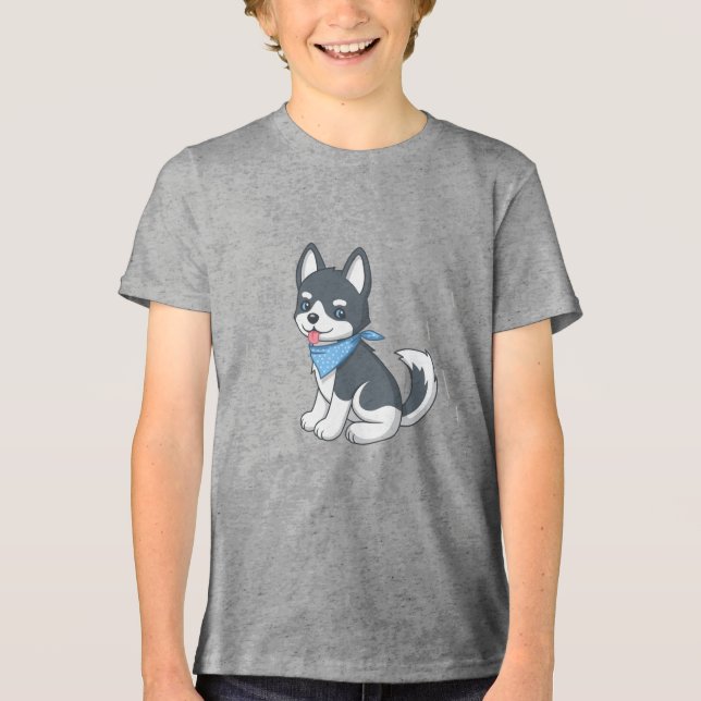 Cute Cartoon Husky Puppy Dog (Frente)