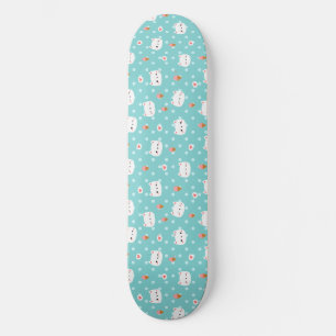 Cute Cat and Ice Cream Pattern Skateboard