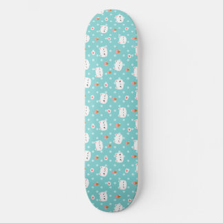 Cute Cat and Ice Cream Pattern Skateboard