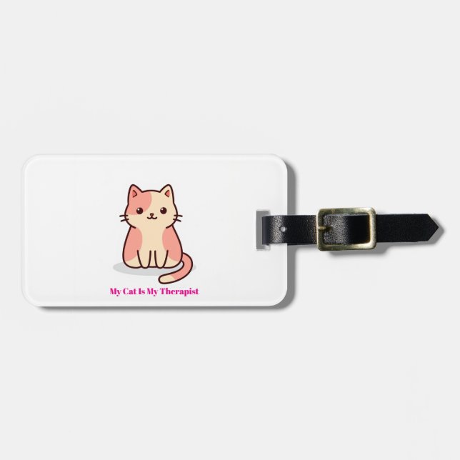 Cute Cat Art Luggage Tags (Frente Horizontal)