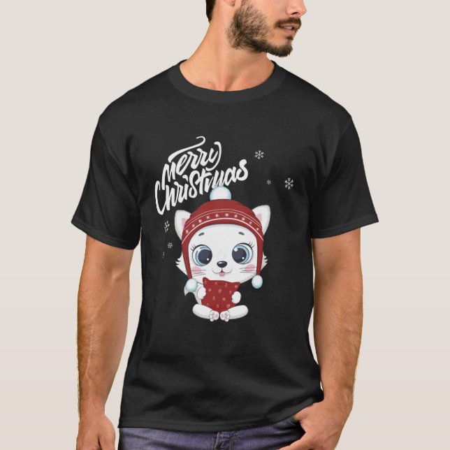 Cute Cat Christmas Top Kitten  Santa s Cat Charact (Frente)