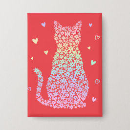 cute cat sweet rainbow hearts pastel gradient