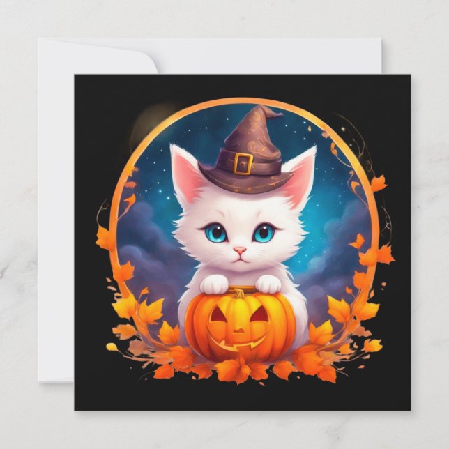 Cute Cat Witch Pumpkin (Frente)