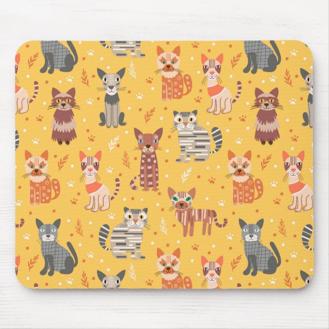 Cute Cats Mousepad Engraçado (Frente)