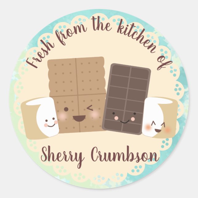 Cute cheira marshmallow da cozinha da etiqueta (Frente)