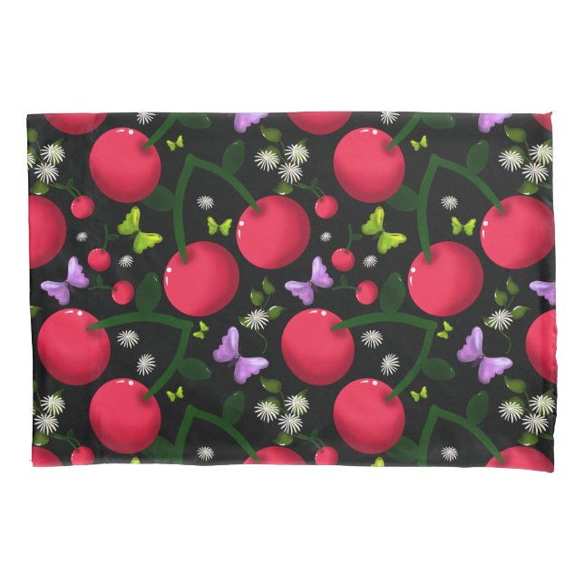 Cute Cherry Butterfly Pattern, Glossy Kawaii Fruit (Frente)