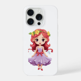Cute Chibi Fada Princesa Vestido Roxo iPhone 15