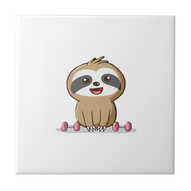 Cute Chibi Sloth Workout � Funny Kawaii Gym Animal (Frente)