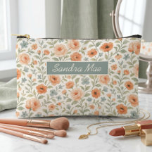 Cute Chic Arte Floral Francesa Padrão Maquiagem