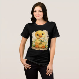 Cute Chick Flower T-Shirt Kawaii Animal Gift