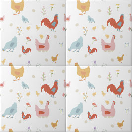 Cute Chickens Hens and Baby Chicks Kitchen