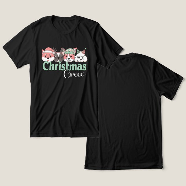 Cute Christmas Dog Crew (Design Frente e Verso)