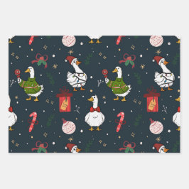 Cute Christmas Ducks Gift Wrap
