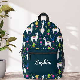 Cute Colorful Alpaca Cactus Personalized Name