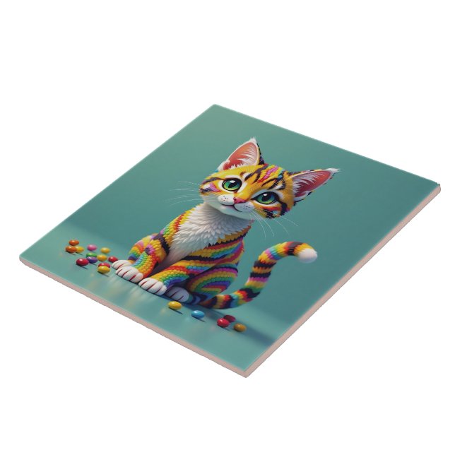 Cute Colorful Margay Candy Cat (Lateral)