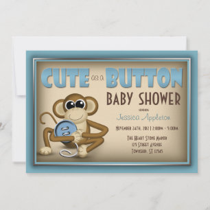Cute como um convite para Chá de fraldas azul de 