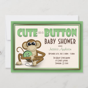 Cute como um convite para Chá de fraldas verde de