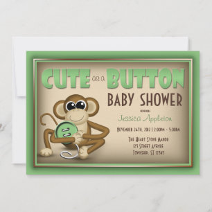 Cute como um convite para Chá de fraldas verde de