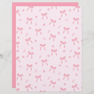Cute Coquette Bows and Blossoms Scrapbook Paper