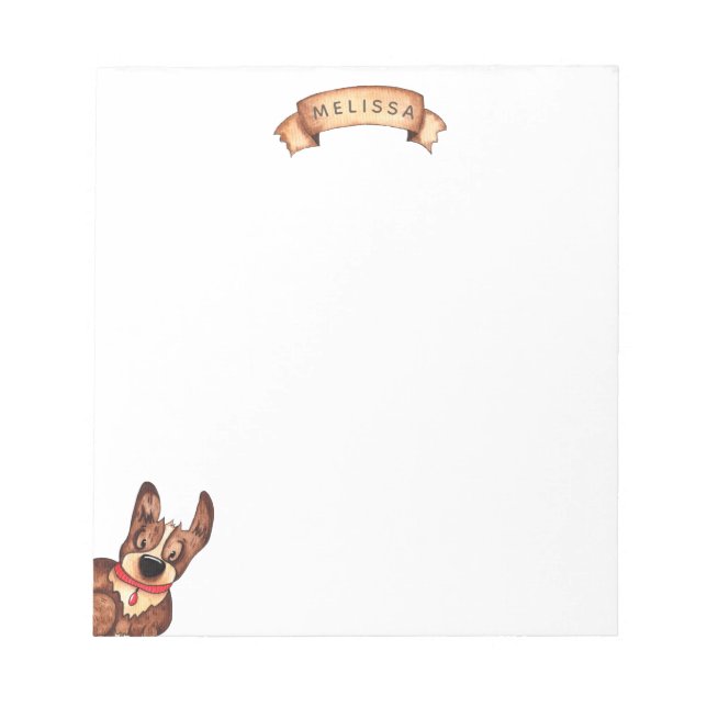 Cute Corgi | Bloco de notas personalizado (Frente)