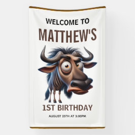 Cute Crazy Wildebeest Farm Theme 1st Birthday