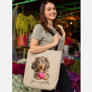 Cute Dachshund Tote Bag You’ve Got This Motivation