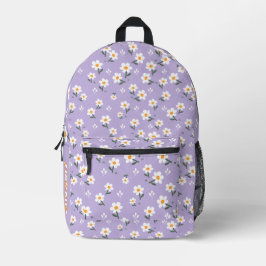 Cute Daisy Flower Pattern Purple School