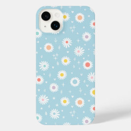 Cute Daisy Pattern– Pastel Blue Floral Aesthetic