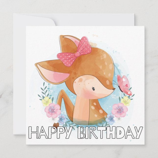 Cute Deer Explorando O Exterior (Frente)