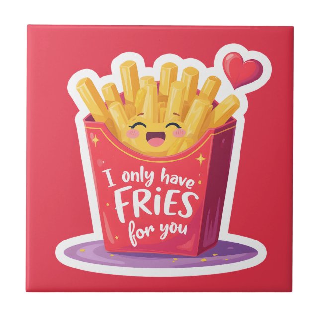 Cute Dia dos Namorados Batata Frita Trocadilho (Frente)