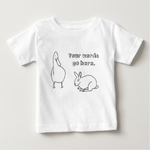 Cute Duck e Rabbit Desenhando suas camisetas de te