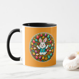Cute Easter Bunny – Decorative Wreath caneca
