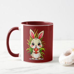 Cute Easter Bunny Holding Egg - caneca