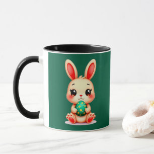 Cute Easter Bunny – Kawaii Rabbit with Egg caneca