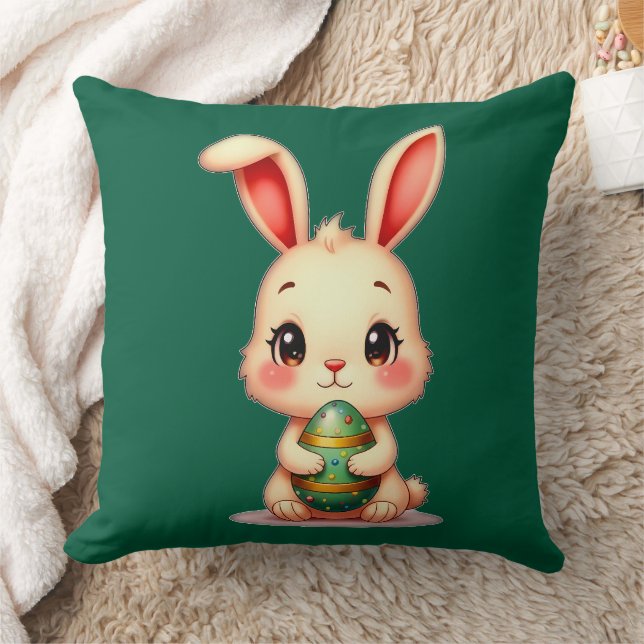 Cute Easter Bunny with Chocolate Egg almofada (Cobertor)