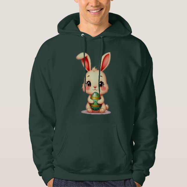 Cute Easter Bunny with Chocolate Egg moletom (Frente)