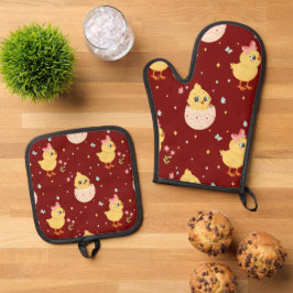 Cute Easter Chick with Pink Bow Seamless Pattern 