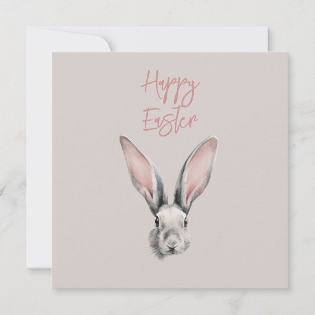 Cute Easter Rabbit in Minimalistic Style Flat Card (Frente)