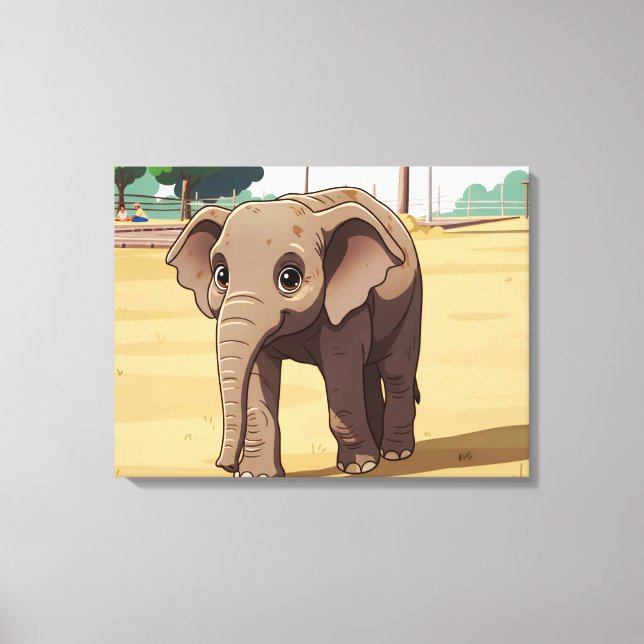 Cute elephant up close canvas print (Frente)