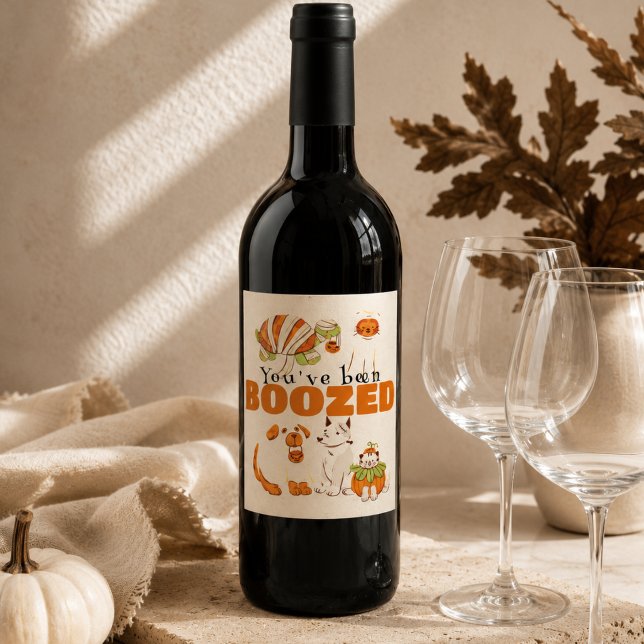 Cute Etiqueta de Presente de Halloween Boo (Cute Halloween Boo Gift Tag Wine Label)