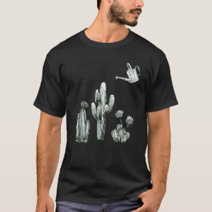 Cute Eu Molho Minhas Plantas Camiseta 4 Cacto E Ja
