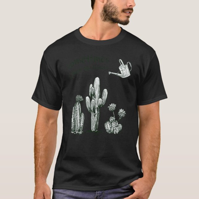 Cute Eu Molho Minhas Plantas Camiseta 4 Cacto E Ja (Frente)