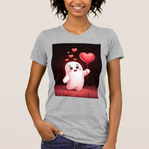 Cute Fantasma com Coração – Camiseta de Amor Assus