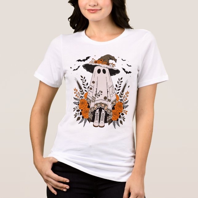 Cute Floral Ghost Witch Hat Halloween (Frente)