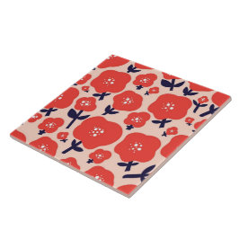 Cute Floral Seamless Pattern – Red Spring Flowers