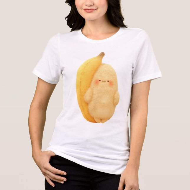Cute Fluffy Banana Sprite with Rosy Cheeks Women's (Frente)