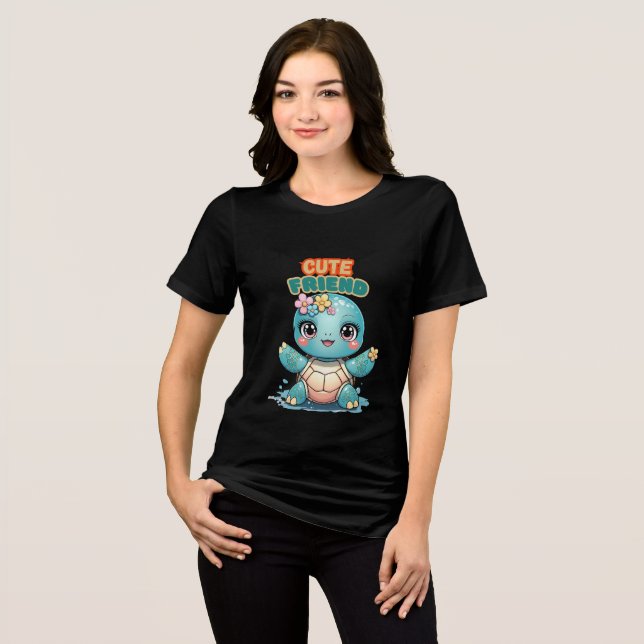 Cute Friend | Sea Turtle Tri-Blend T-Shirt (Frente Completa)